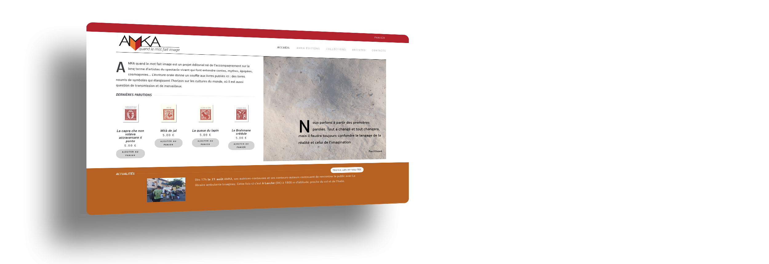 Site Internet des éditions Amka - Création de sites Internet - Nicolas JOSEPH